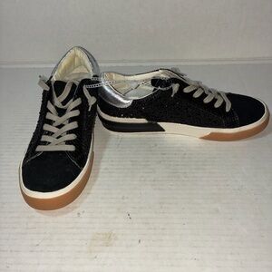 Dolce Vita Black Rhinestone and Silver Metallic Casual Tennis Shoes Sz 5.5-6